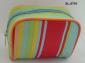 Color Stripe Polyester Cosmetic Bag